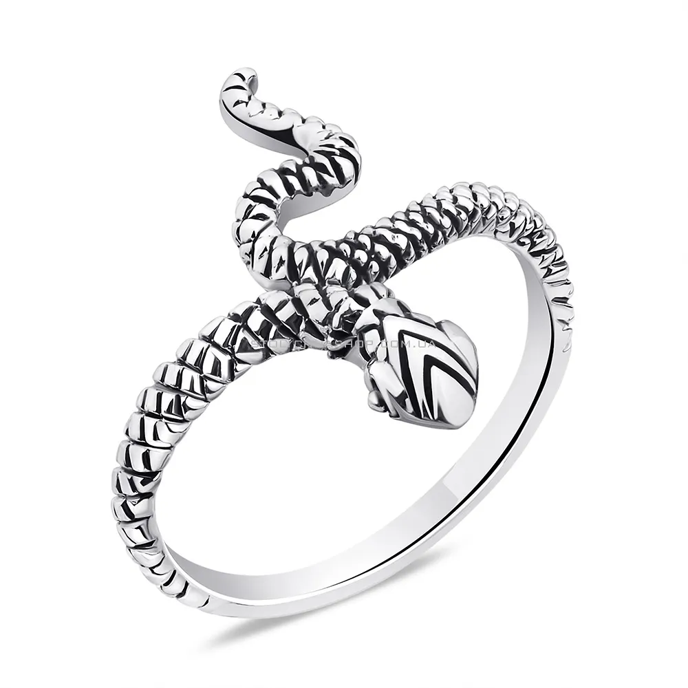 Серебряное кольцо Змея с чернением (арт. 7901/6680) - цена