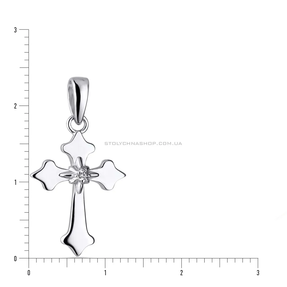 Срібна підвіска-хрестик з фіанітом (арт. 7503/2396) - 2 - цена