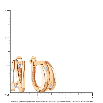 Золоті сережки з фіанітами (арт. 107023)