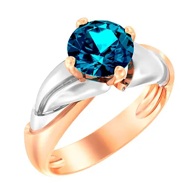 Золотое кольцо с топазом Blue Ocean (арт. 140747Пл)
