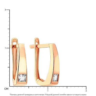 Сережки золоті з фіанітами (арт. 107898)