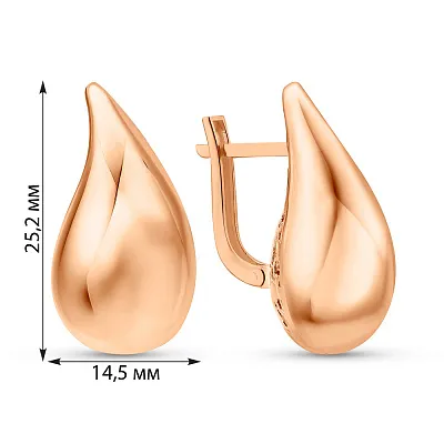 Сережки из красного золота Капля (арт. 1091390/2)