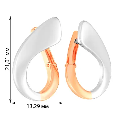Сережки з білого і червоного золота  (арт. 110682бк)