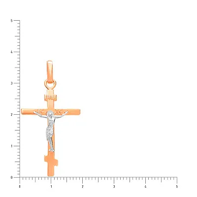 Хрестик з червоного золота «Господня благодать» (арт. 501481)