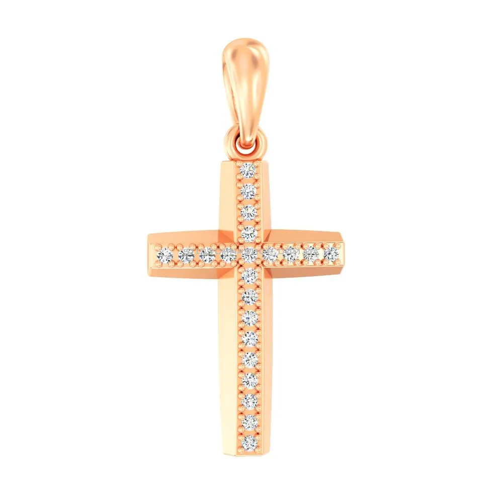 Хрестик з золота з діамантами  (арт. П011380010) - цена