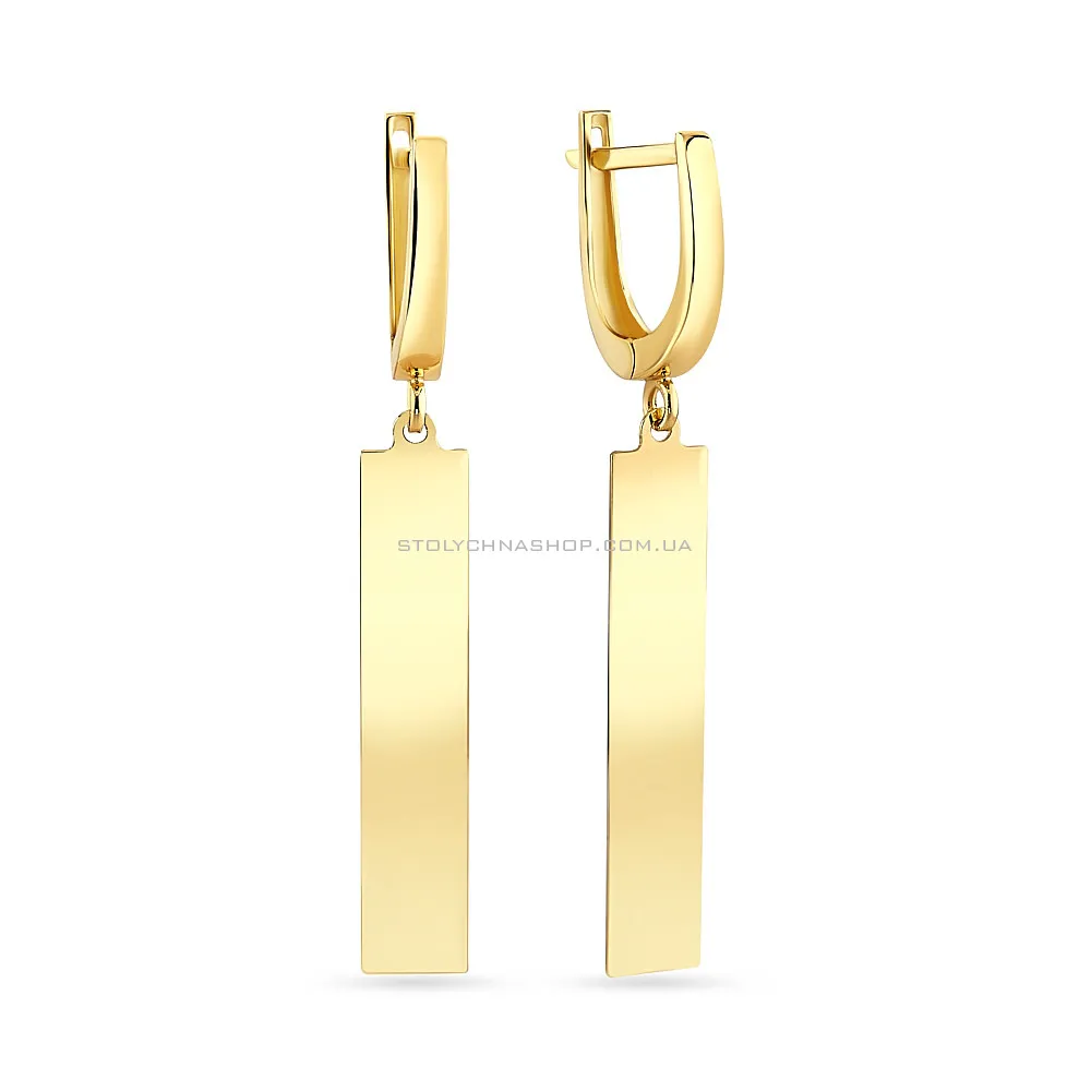 Золоті сережки-підвіски в жовтому кольорі металу (арт. 107955ж) - цена