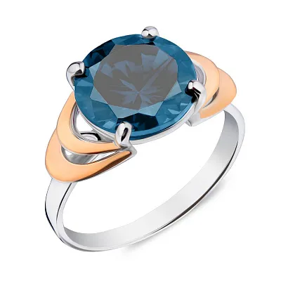 Кольцо из серебра с синим танзанитом (арт. 7201/112Тзнскп)