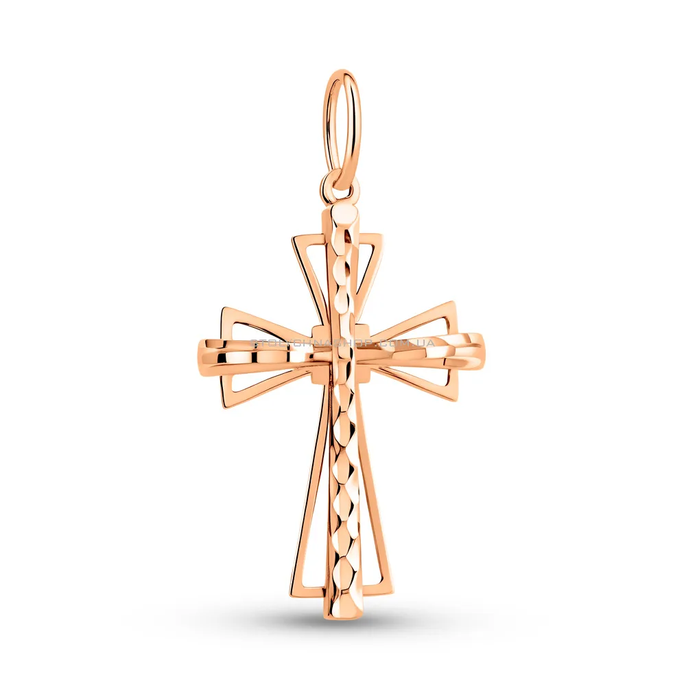 Золотой крестик с алмазной гранью (арт. 440811а)