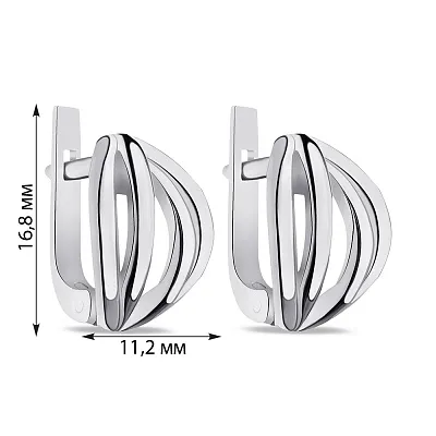 Срібні сережки без каменів (арт. 7502/А143сР)