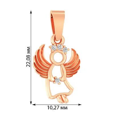 Золотая подвеска «Ангел» с фианитами (арт. 440558)