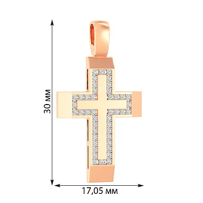 Золотая подвеска-крестик с фианитами (арт. 440334)