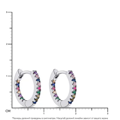 Сережки-кільця зі срібла з кольоровими альпінітами  (арт. 7502/4779/15а)