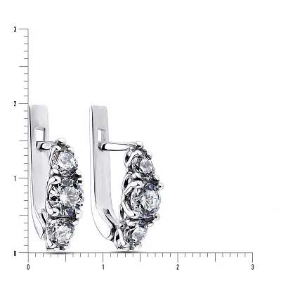Срібні сережки з фіанітами (арт. 7502/2204р)