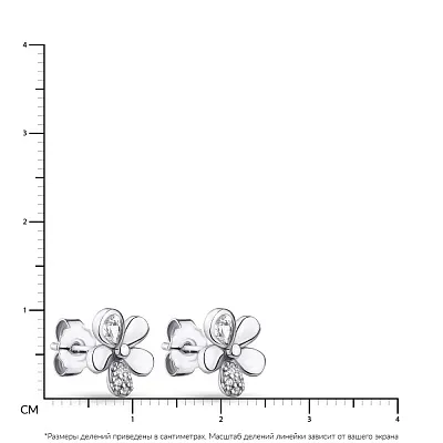 Срібні сережки-пусети &quot;Квіти&quot; з фіанітами  (арт. 7518/5199)