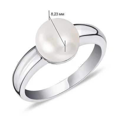 Кольцо из серебра с жемчугом (арт. 7501/4992жб)