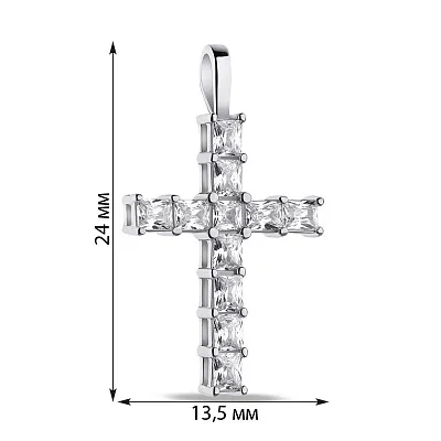 Срібний хрестик з фіанітами (арт. 7503/4044)