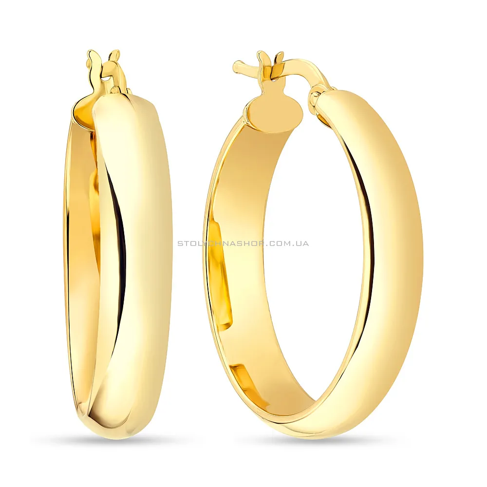 Золотые серьги-кольца в желтом цвете металла  (арт. 108412/30ж)