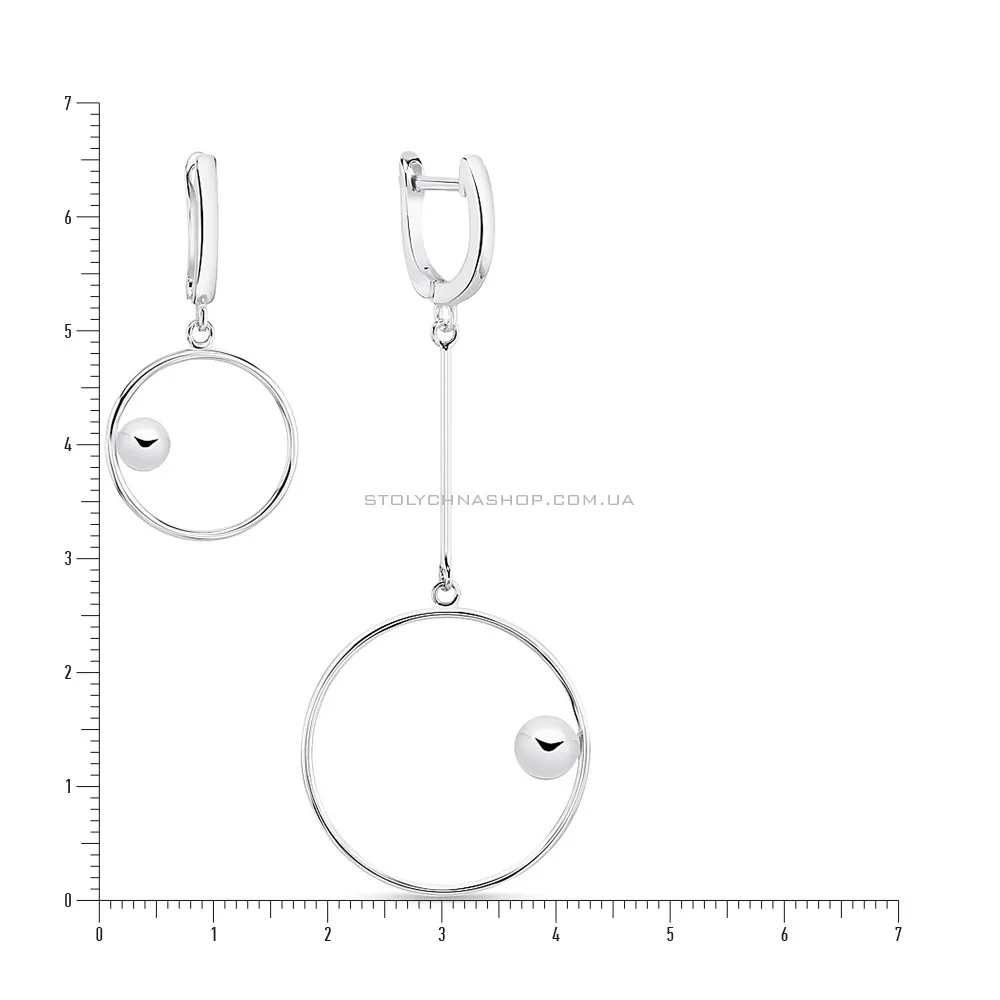 Серебряные асимметричные сережки (арт. 7502/4358)