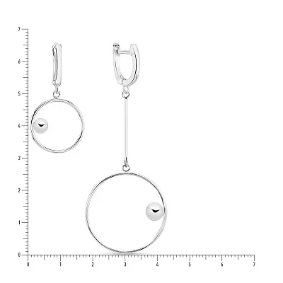 Серебряные асимметричные сережки (арт. 7502/4358)