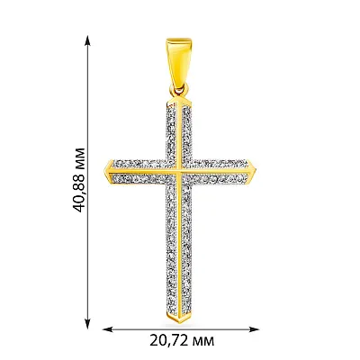 Золотий хрестик з фіанітами (арт. 440548ж)