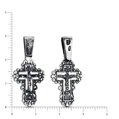 Серебряный нательный крестик с распятием (арт. 7904/3899-ч)