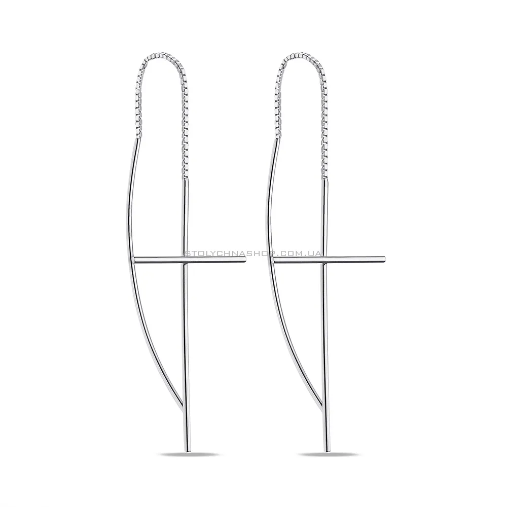 Сережки-протяжки зі срібла (арт. 7502/9549) - цена