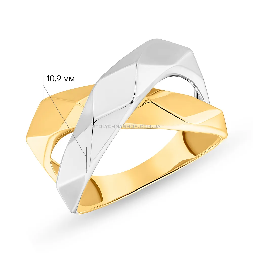 Золотое кольцо в комбинированном цвете металла (арт. 154646жб)