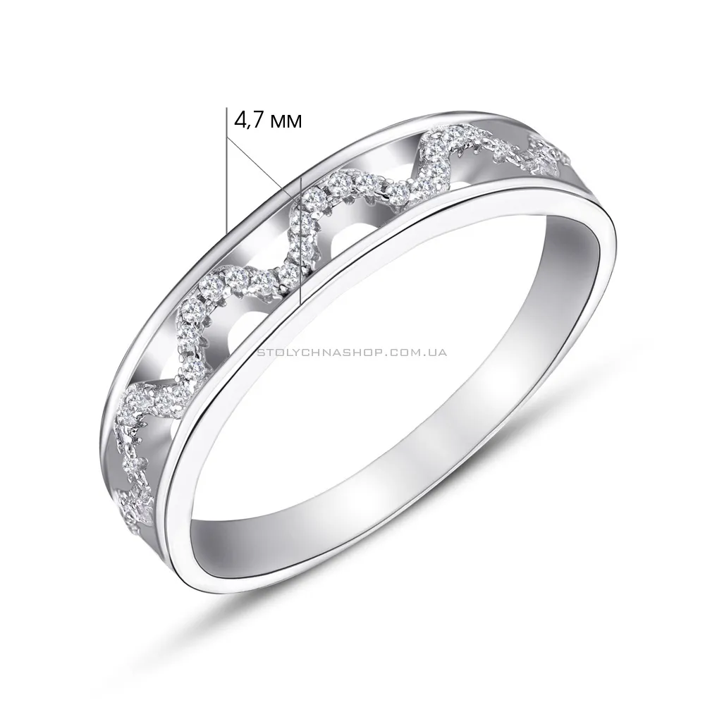 Серебряное кольцо с фианитами (арт. 7501/4385) - 2 - цена