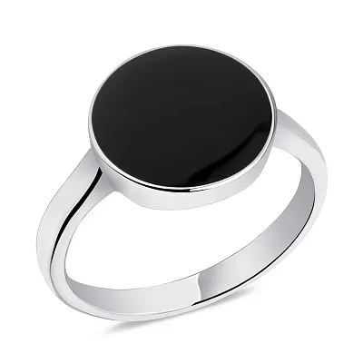 Кольцо из серебра с черной эмалью  (арт. 7501/5629еч)