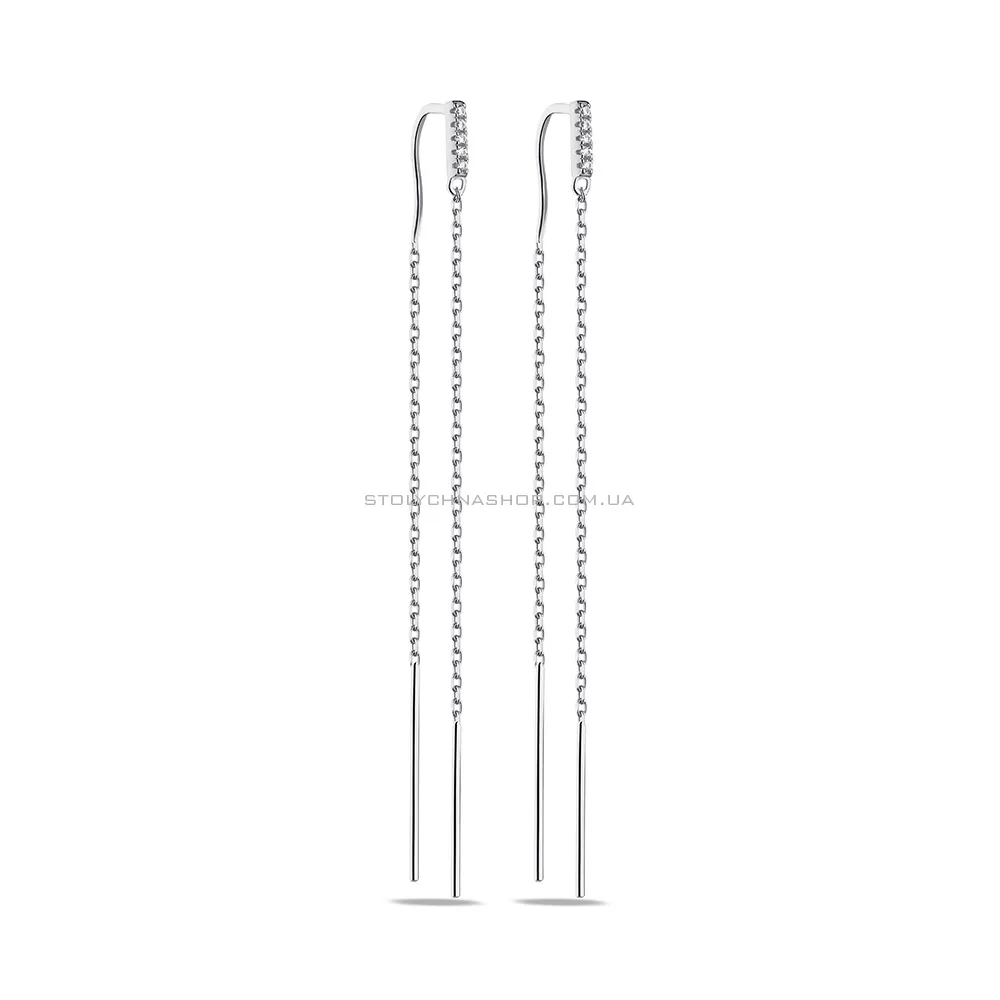 Срібні сережки з фіанітами (арт. 7502/9184)