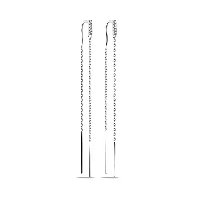 Срібні сережки з фіанітами (арт. 7502/9184)