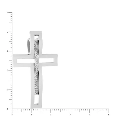 Золота підвіска-хрестик з фіанітами (арт. 440308б)