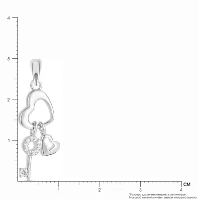 Подвеска из серебра «Ключ к сердцу» с фианитами (арт. 7503/3081)