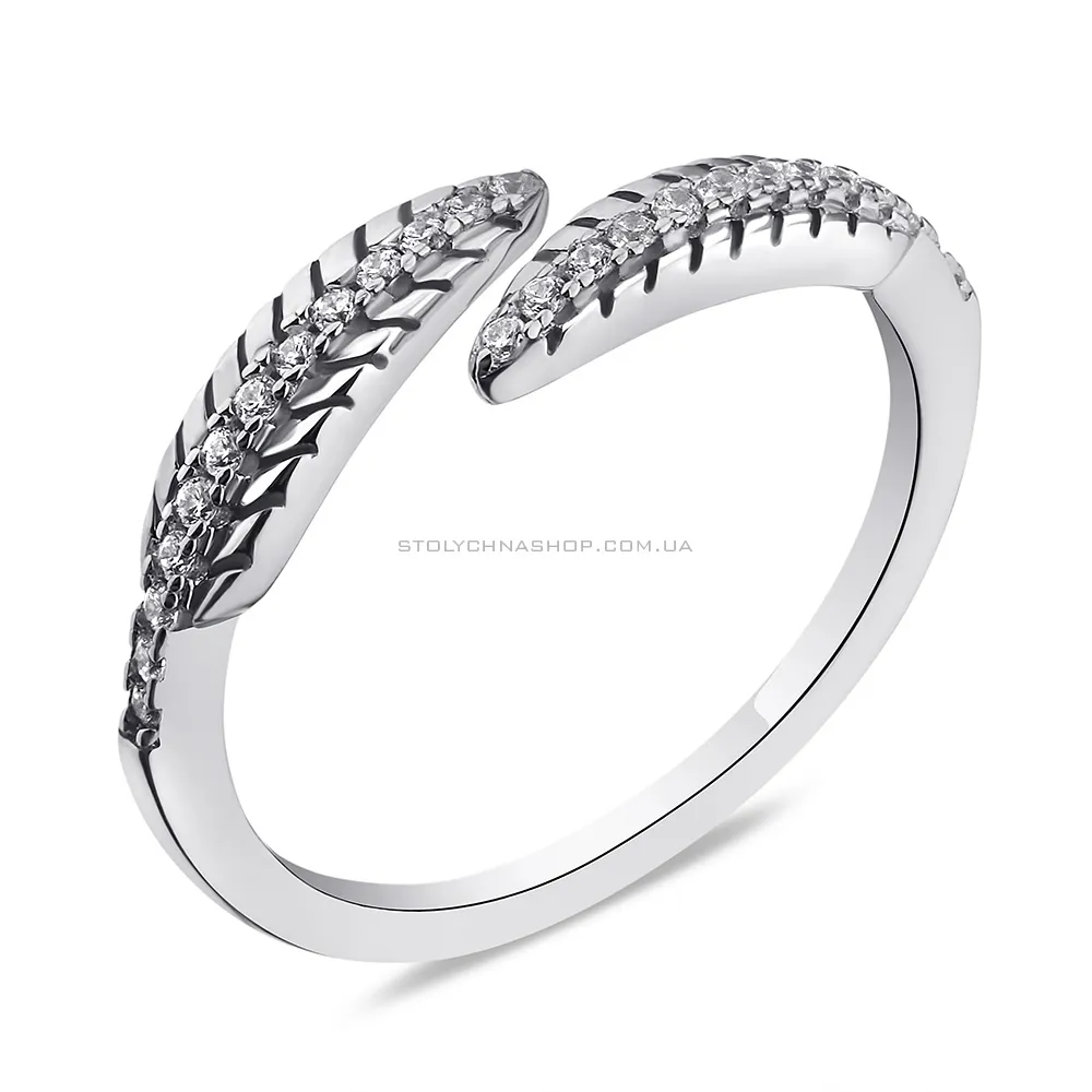 Безразмерное кольцо из серебра с фианитами (арт. 7501/6746) - цена
