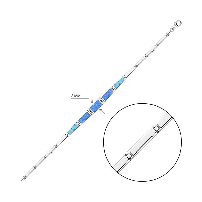 Серебряный браслет с опалом (арт. 7509/4251Пос)