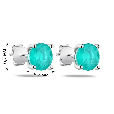 Срібні сережки-пусети з альпінітом (арт. 7518/247/5аз)