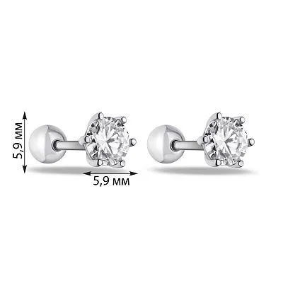 Сережка зі срібла з фіанітами  (арт. 7518/6583)