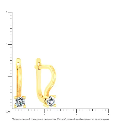 Сережки з жовтого золота з діамантами  (арт. С011319030ж)