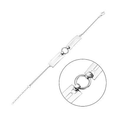 Золотий браслет в білому кольорі металу (арт. 324751б)