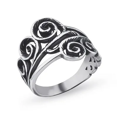 Широкое кольцо из серебра с чернением (арт. 7901/2062)