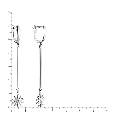 Срібні сережки підвіски з фіанітами (арт. 7502/3172)