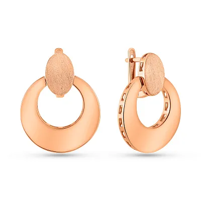Серьги из красного золота без камней (арт. 1091821м)