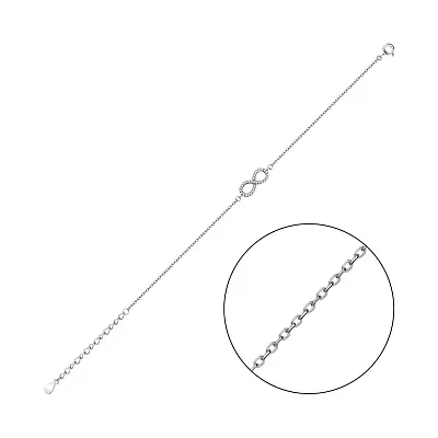 Браслет зі срібла "Нескінченність" з фіанітами (арт. 7509/2197)