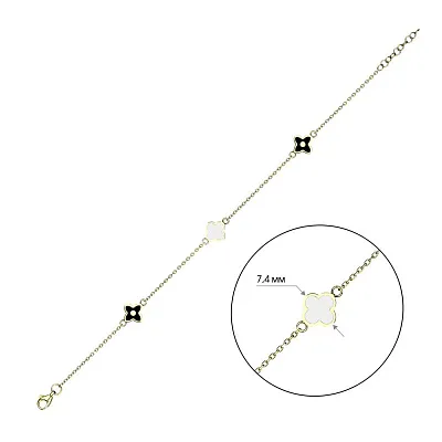 Браслет з жовтого золота з емаллю (арт. 324098жебчн)