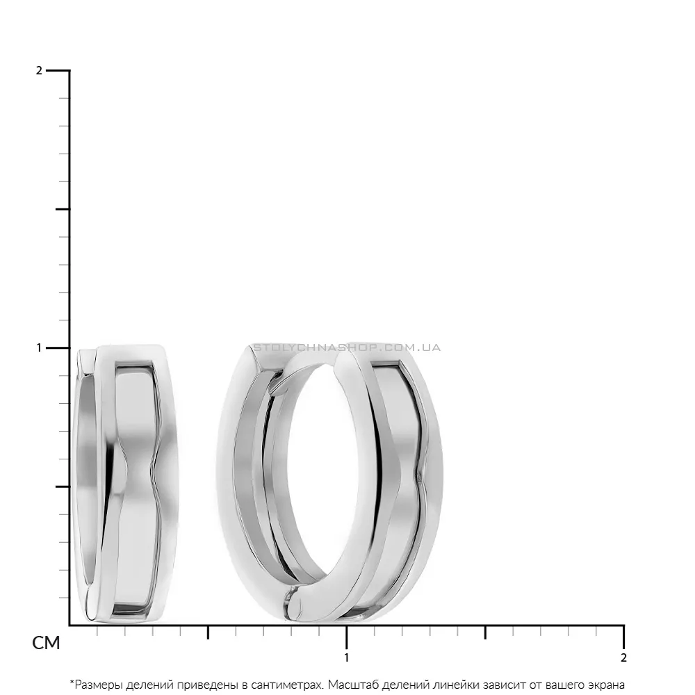 Серьги кольца из белого золота (арт. 103695/10б)