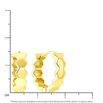 Сережки кільця з жовтого золота (арт. 107608/15ж)