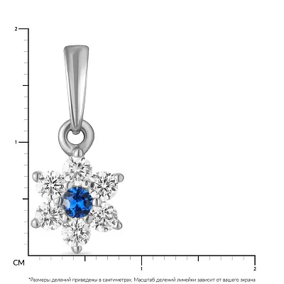 Подвеска из белого золота «Цветок» с фианитами (арт. 440305бс)