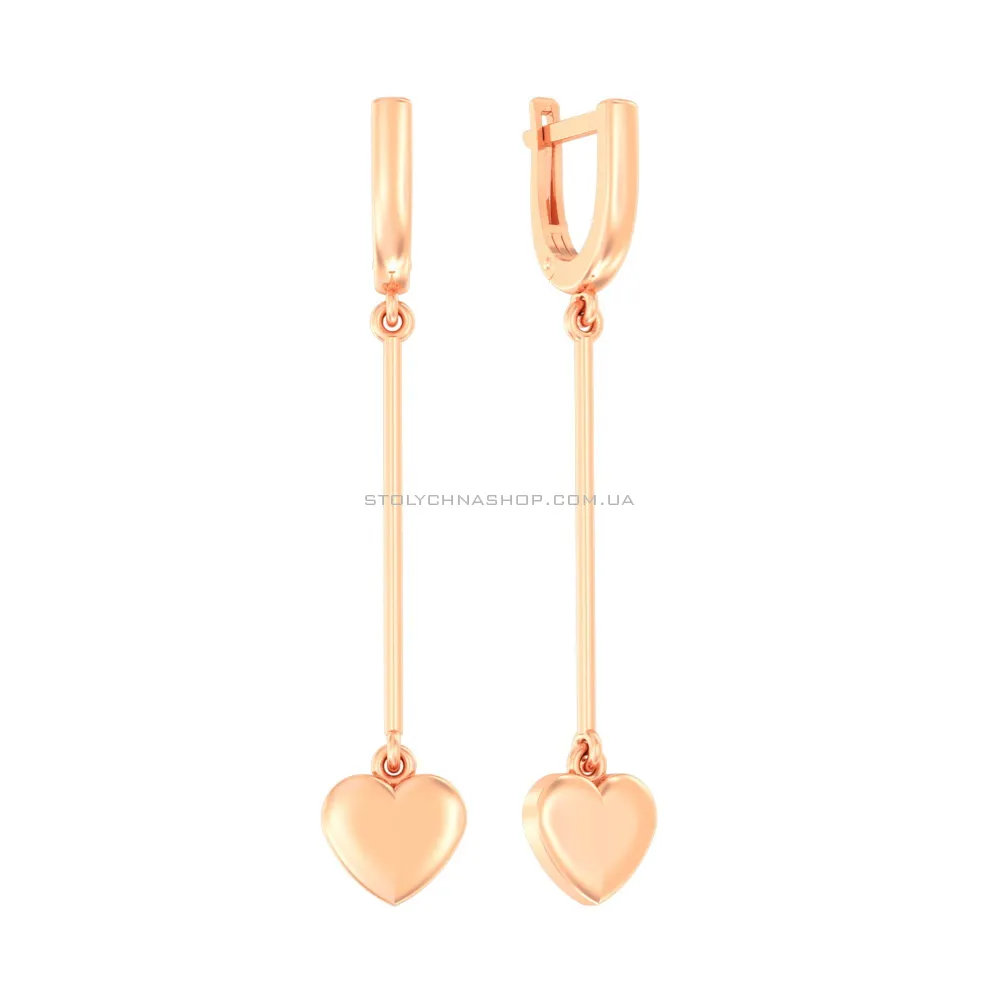 Золоті сережки з підвісками «Сердечка» (арт. 110505) - цена