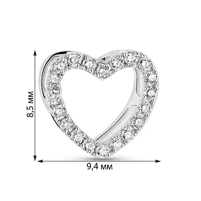 Золотий кулон Сердечко з діамантами (арт. П341469010б)