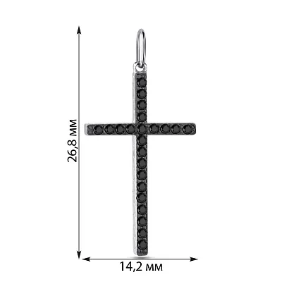 Срібний підвіс-хрестик з фіанітами  (арт. 7503/2400ч)